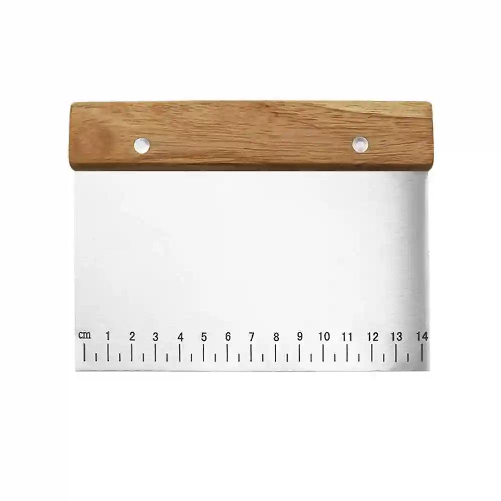 Flair Stainless Steel Non-Slip Wooden Handle Measurement Scraper - 5 Inch