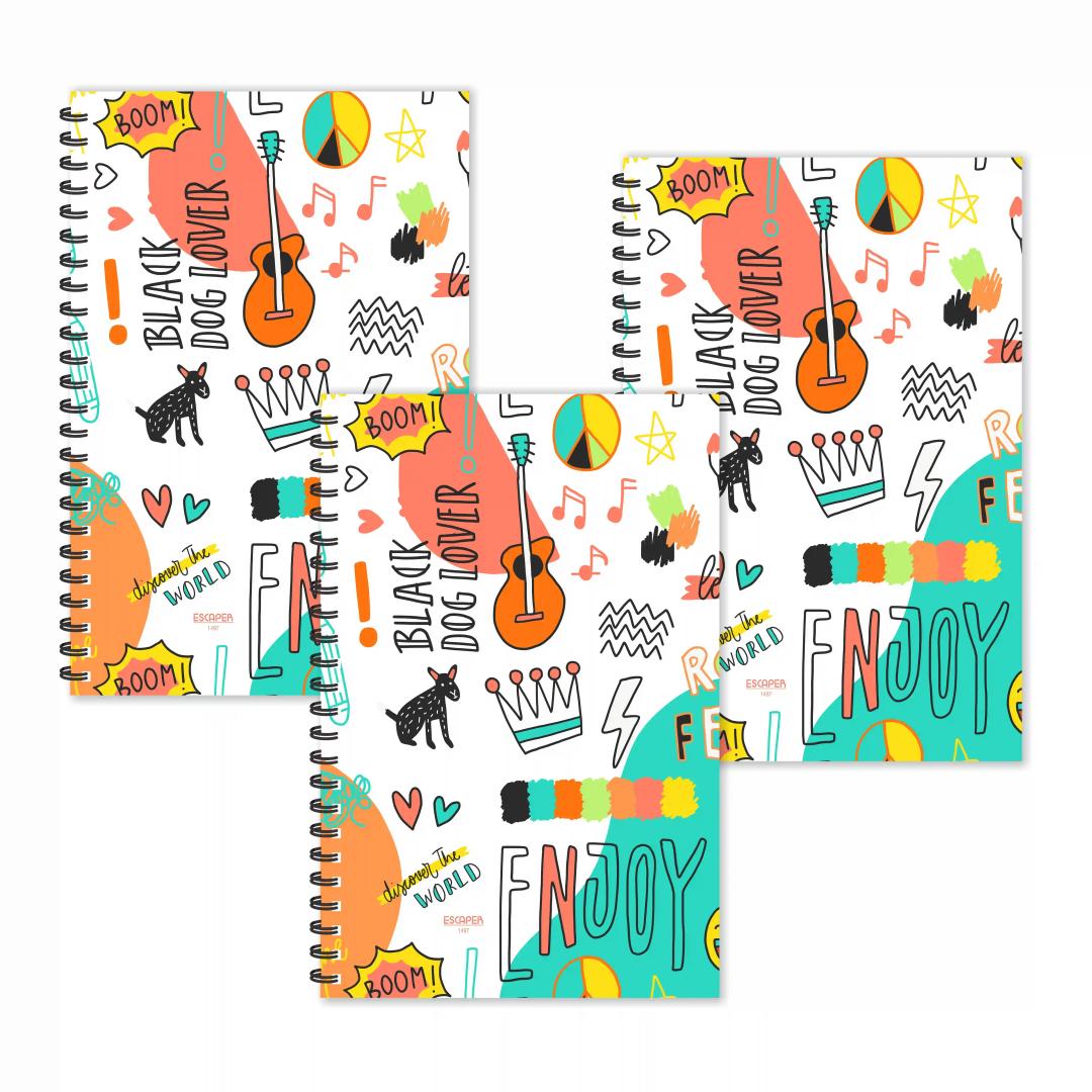 Enjoy Doodle Ruled Diaries - Pack Of 3