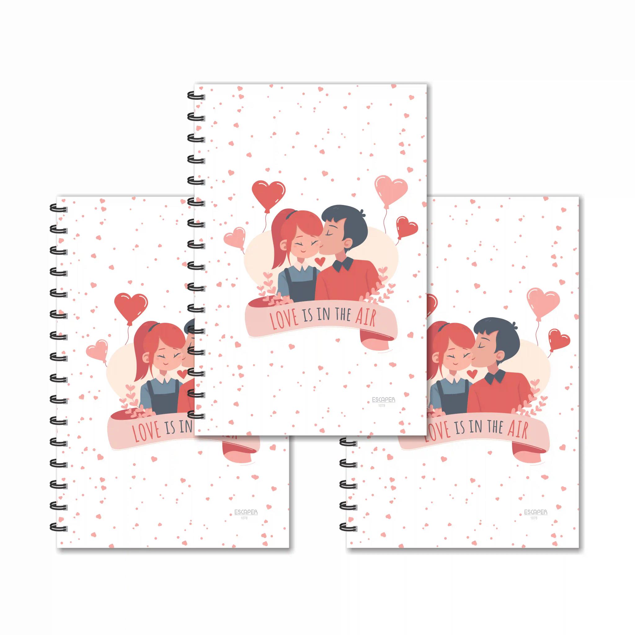 Love Is In The Air Couple Designer Ruled Diaries - Pack Of 3