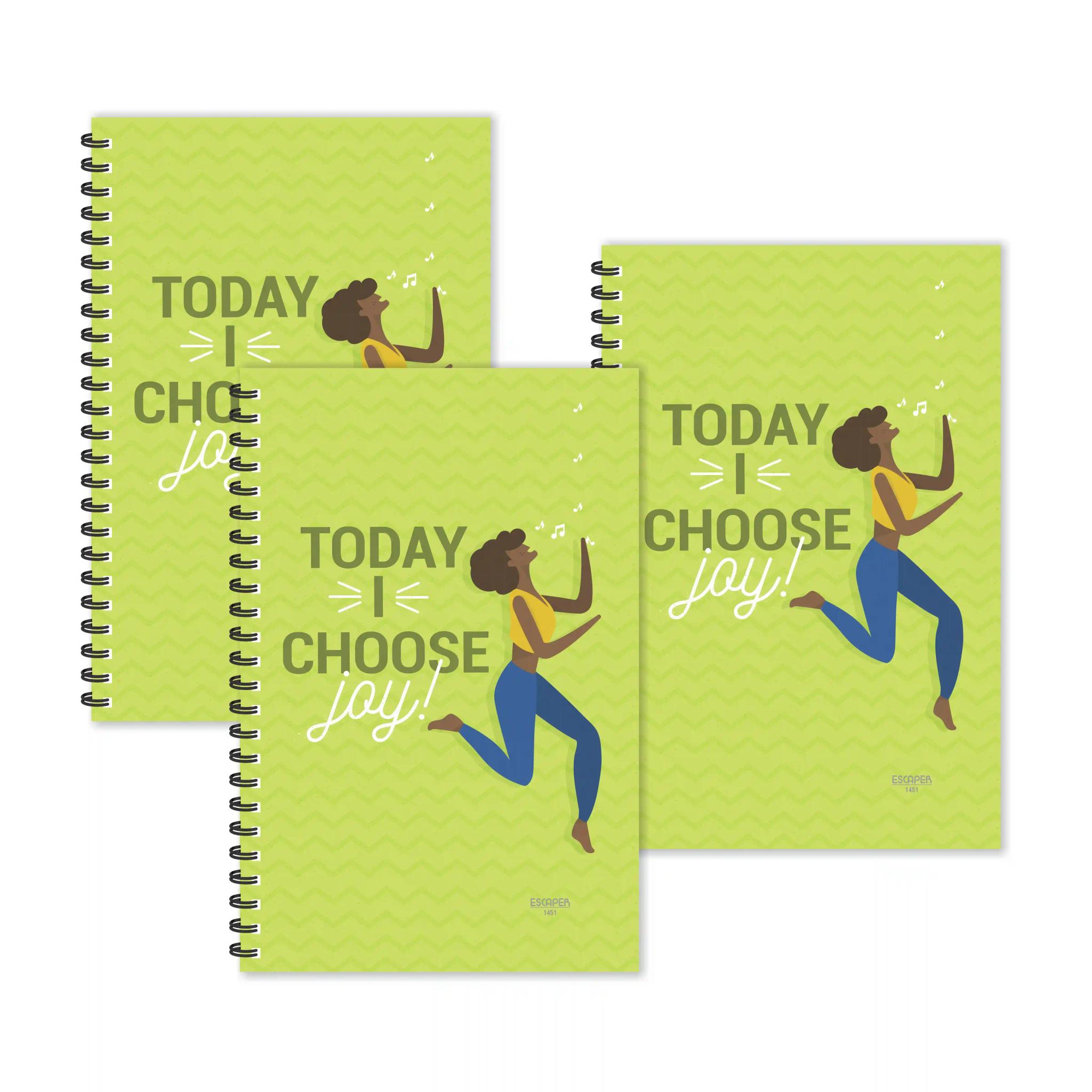 Today I Choose Joy Motivation Ruled Diaries - Pack Of 3