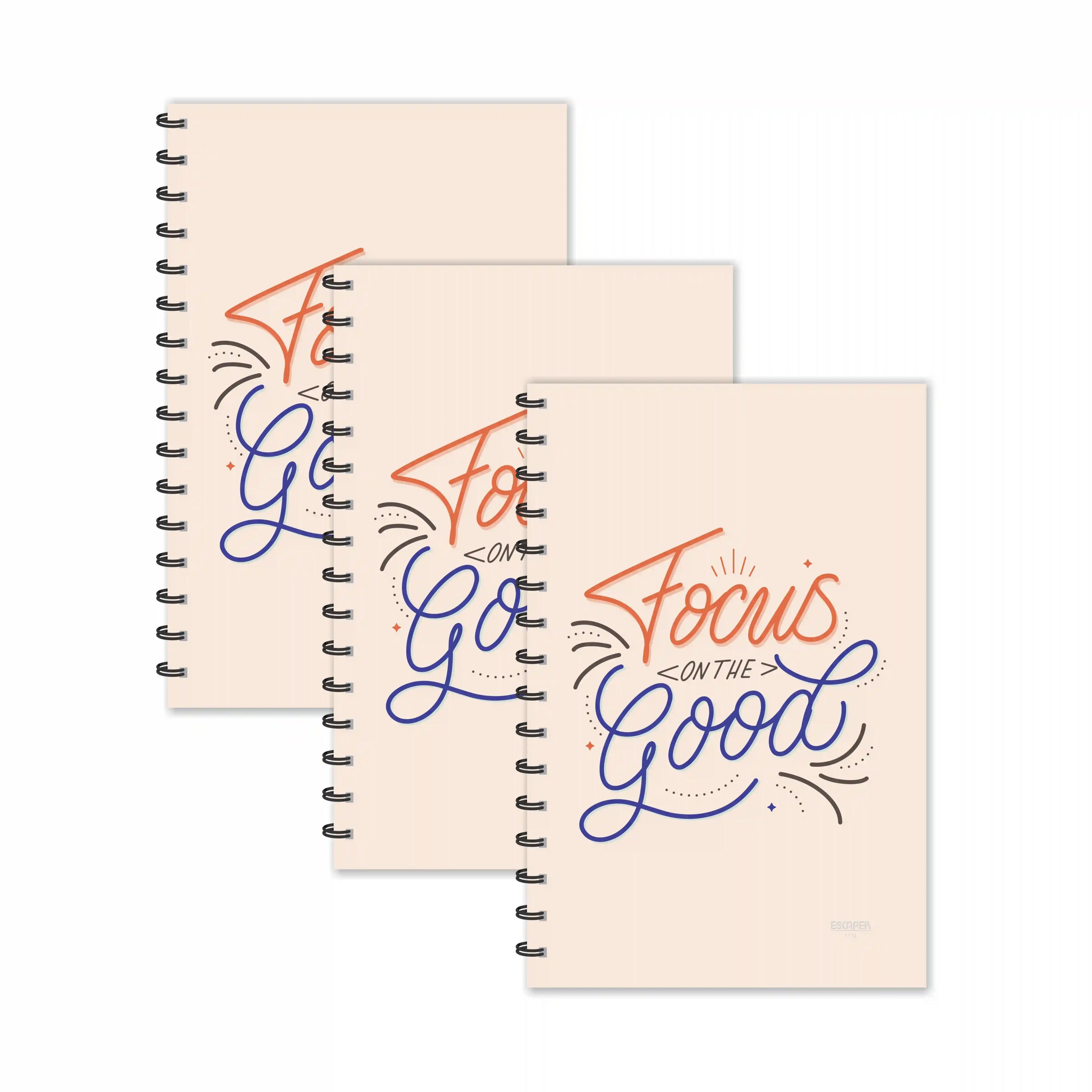 Focus On The Good Motivational Diaries - Pack Of 3