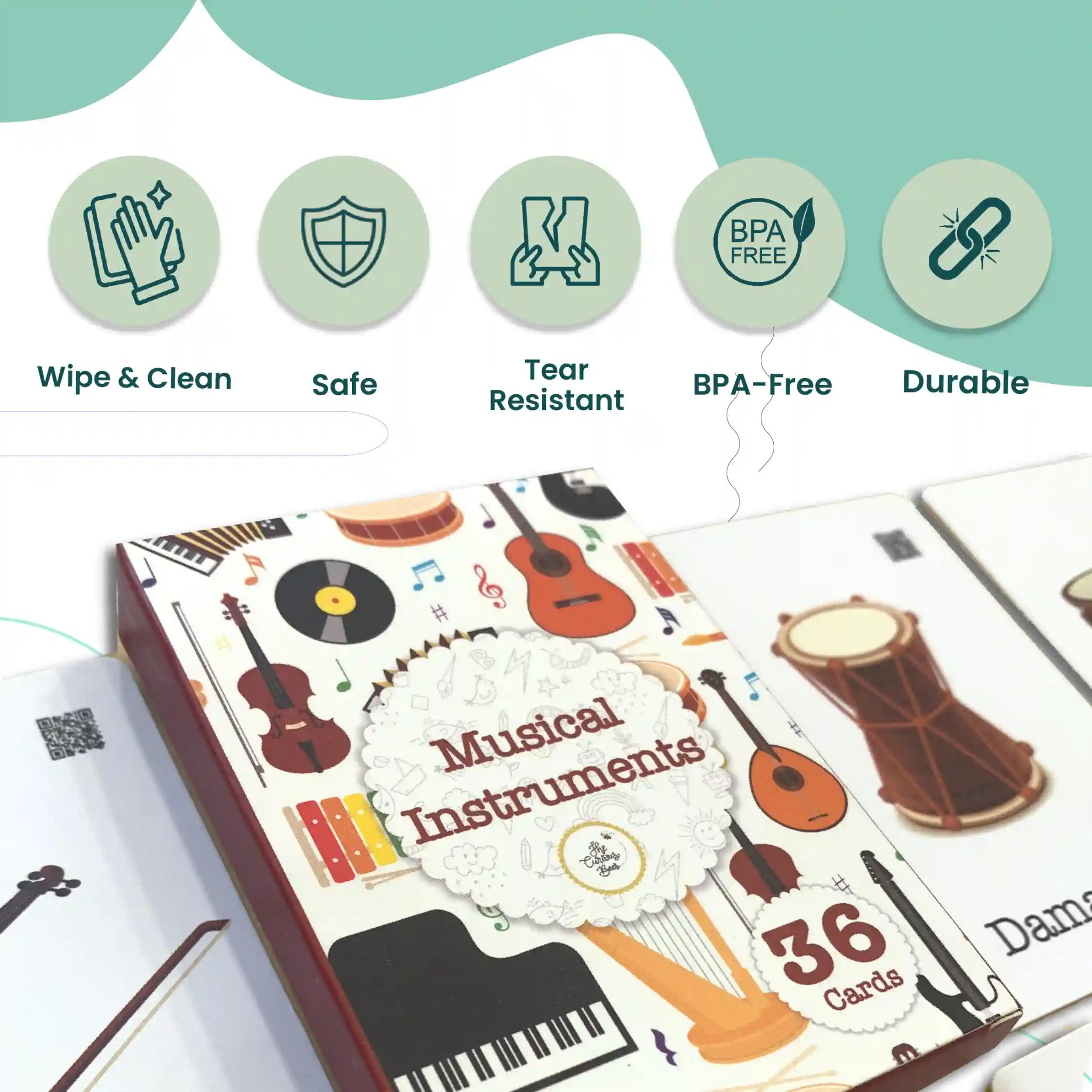 The Curious Bees - Musical Instruments Flash Cards