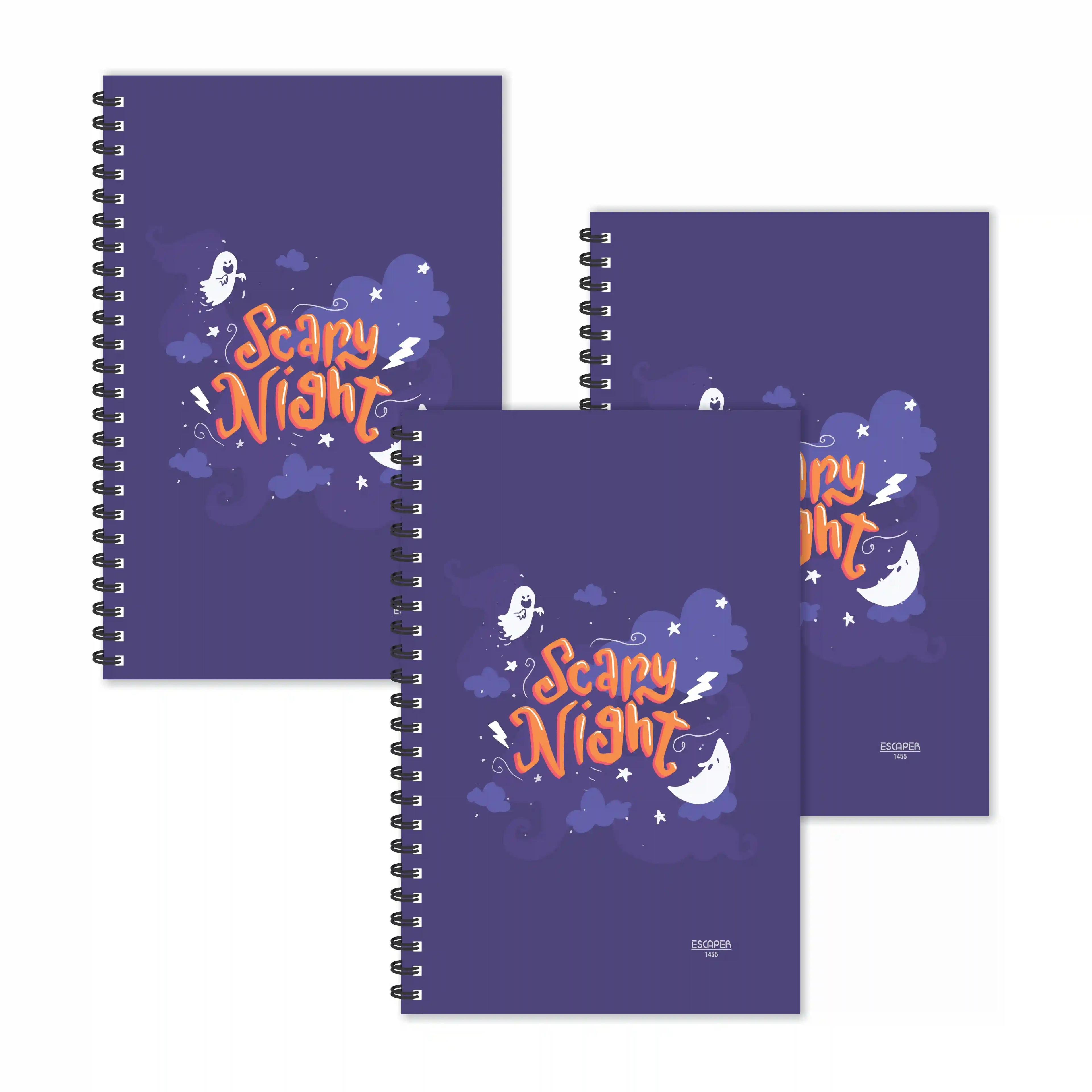 Scary Night Ruled Diaries - Pack Of 3