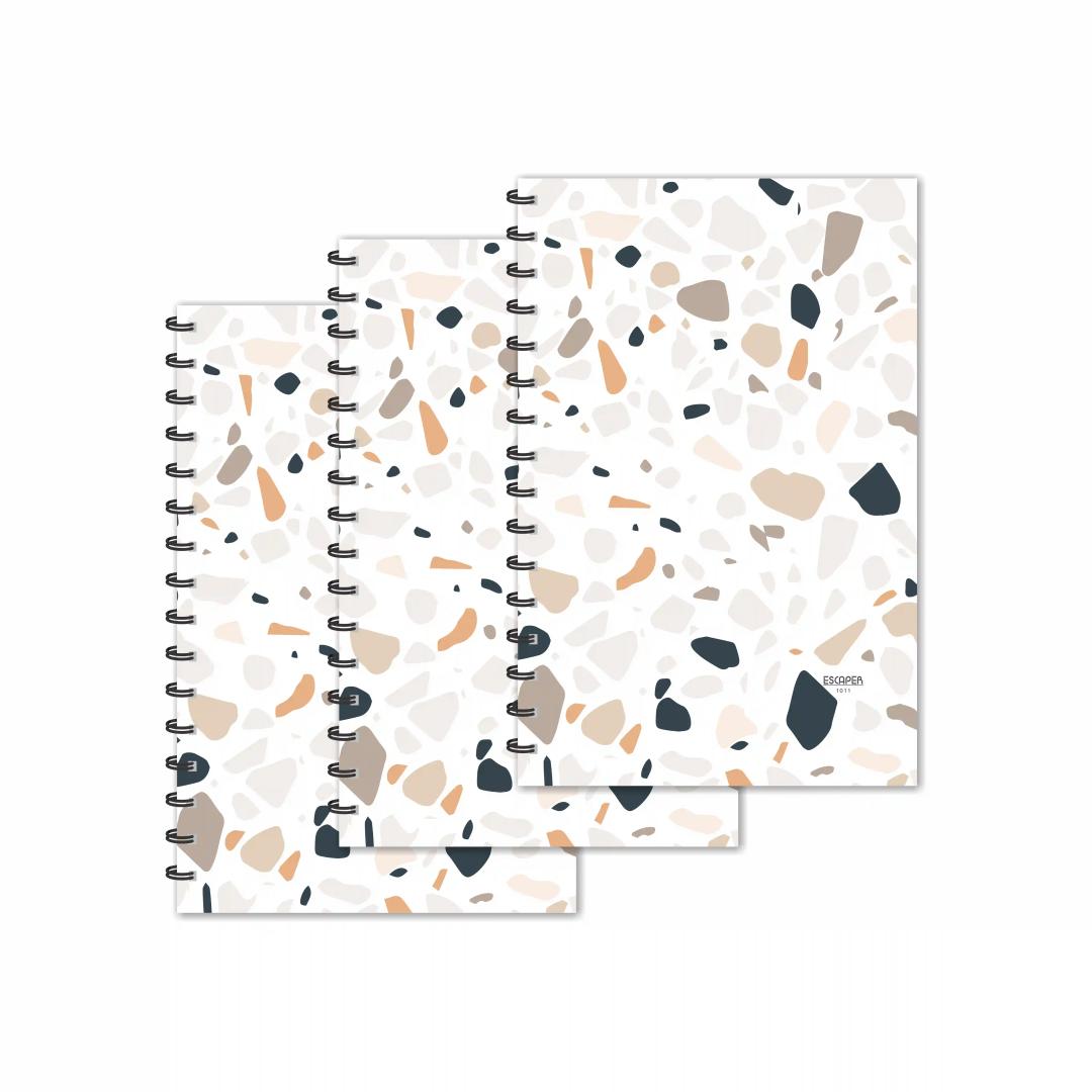 Stones Texture Designer Ruled Diaries - Pack Of 3