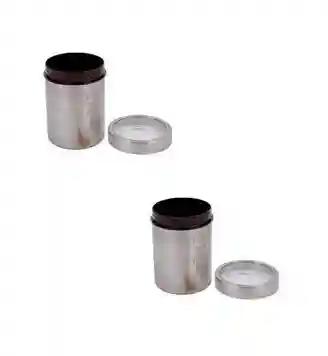 JVL Stainless Steel Kitchen Storage Twister Designer Container With See Through Lid - 1200 ml - 2Pcs