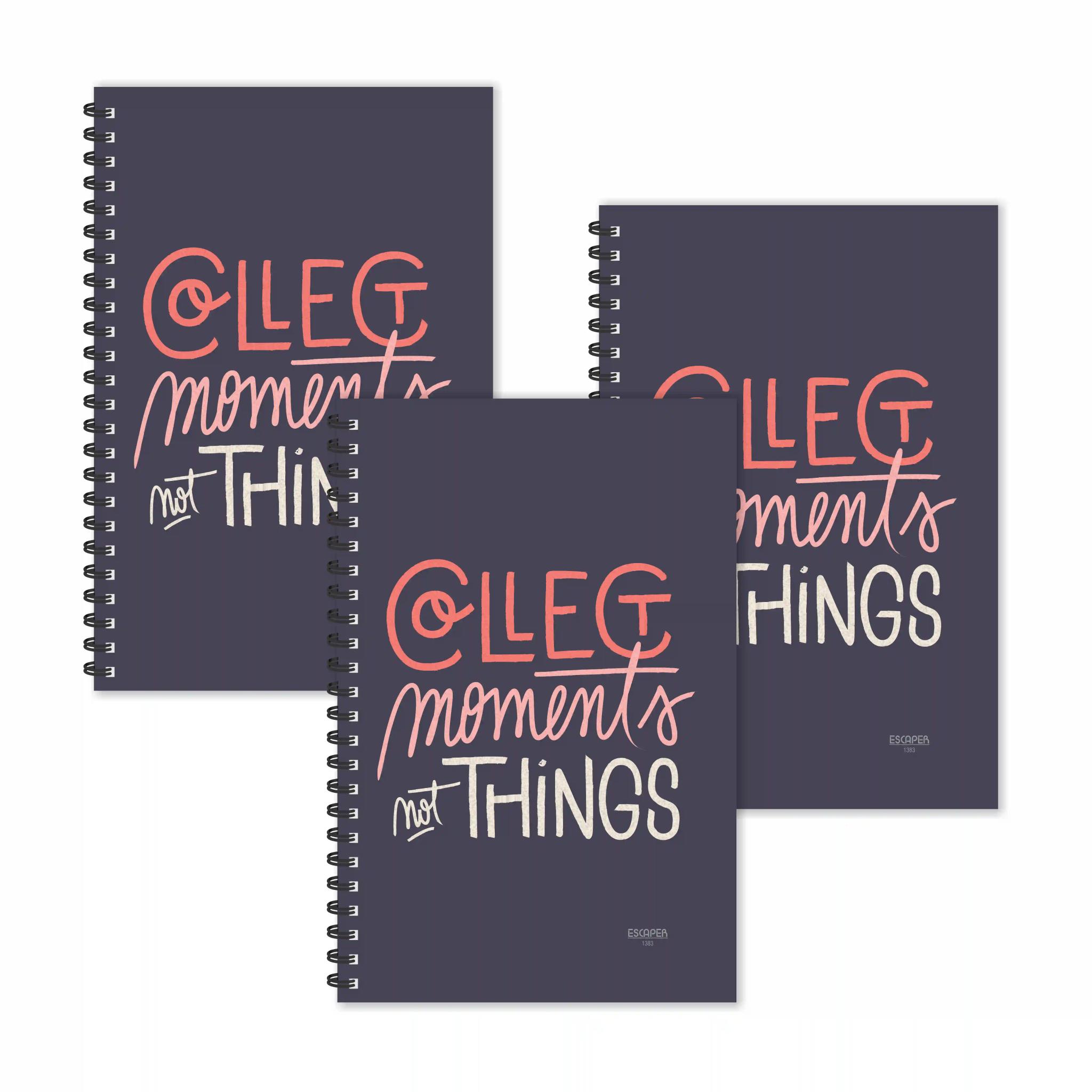 Collect Moments Not Things Motivational Ruled Diaries - Pack Of 3