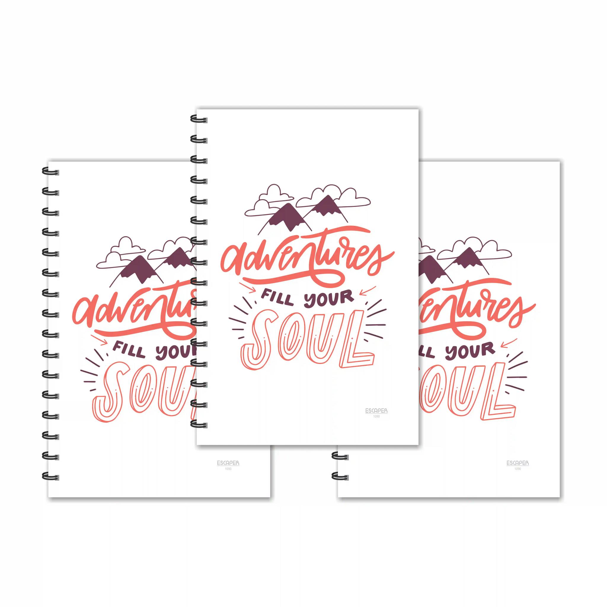 Adventure Fill Your Soul Designer Ruled Diaries - Pack Of 3