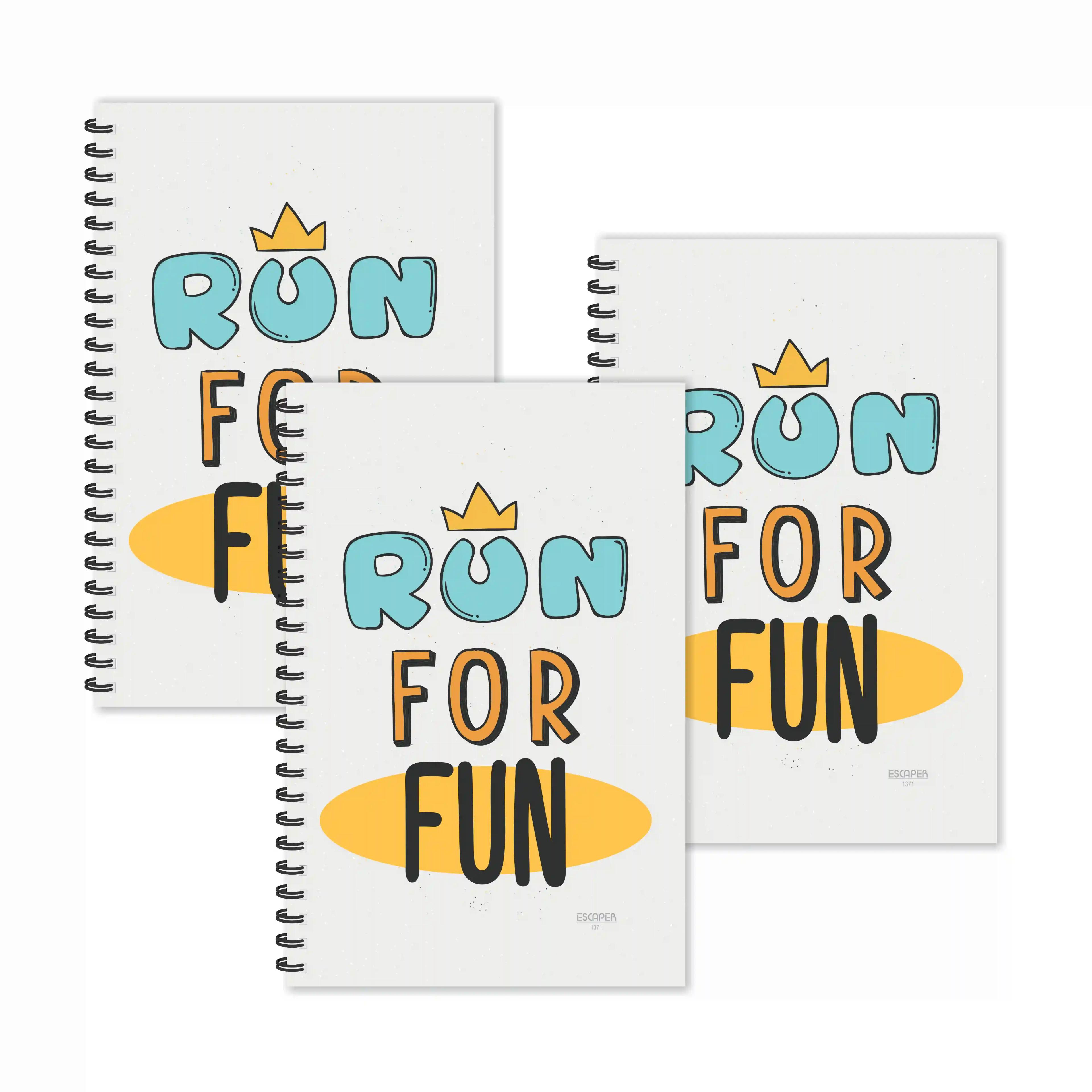 Run For Fun Motivational Ruled Diaries - Pack Of 3