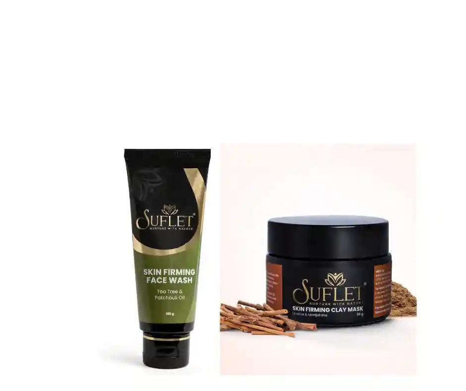 Suflet Skin Firming Face wash + Skin Firming Clay Mask Combo