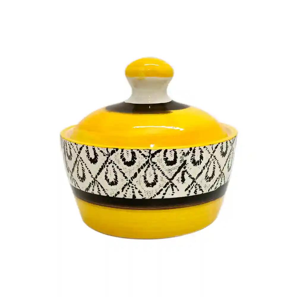 Ceramic Hand Painted Butter Pots - 250Ml Set Of 1