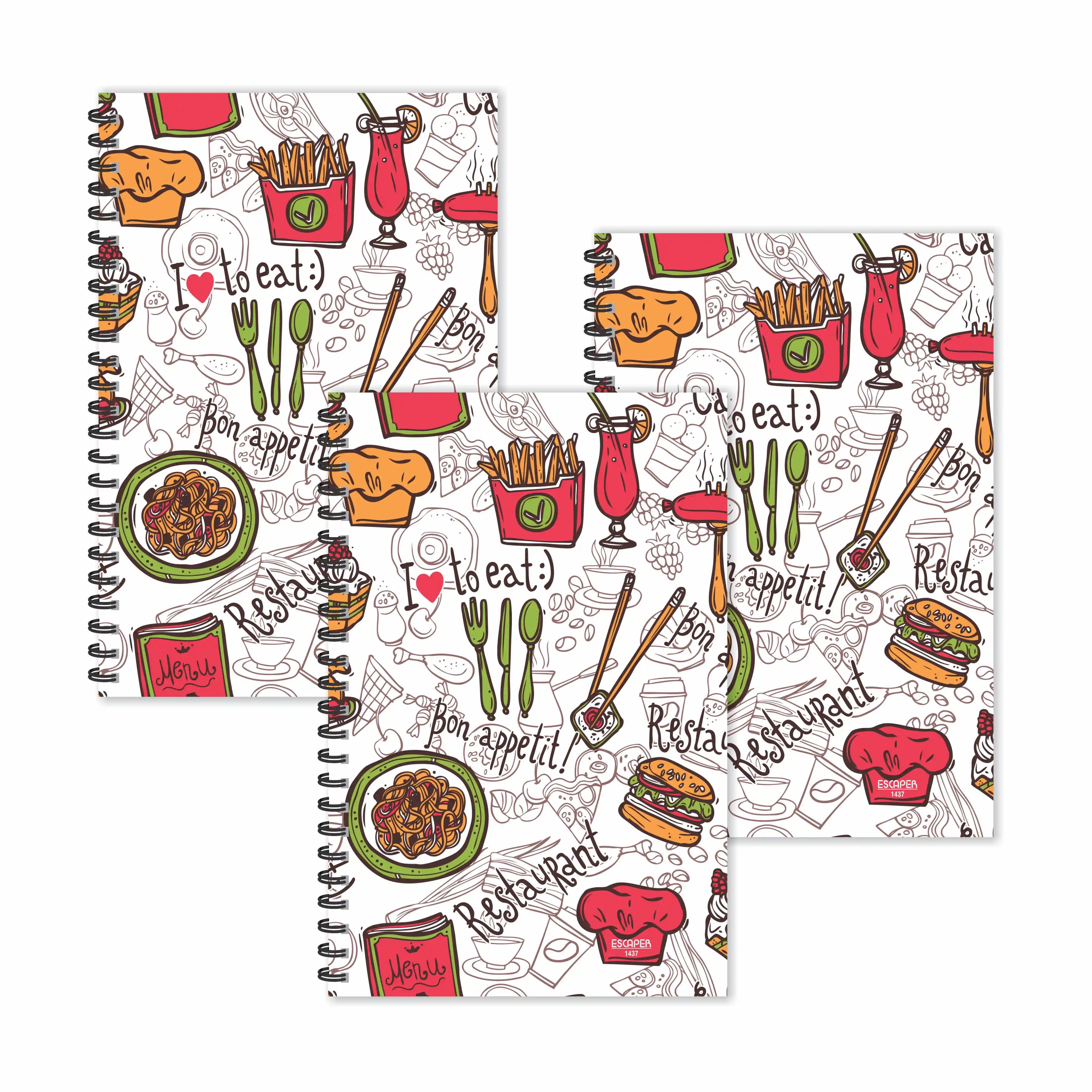 Bon Appetit Ruled Diaries - Pack Of 3