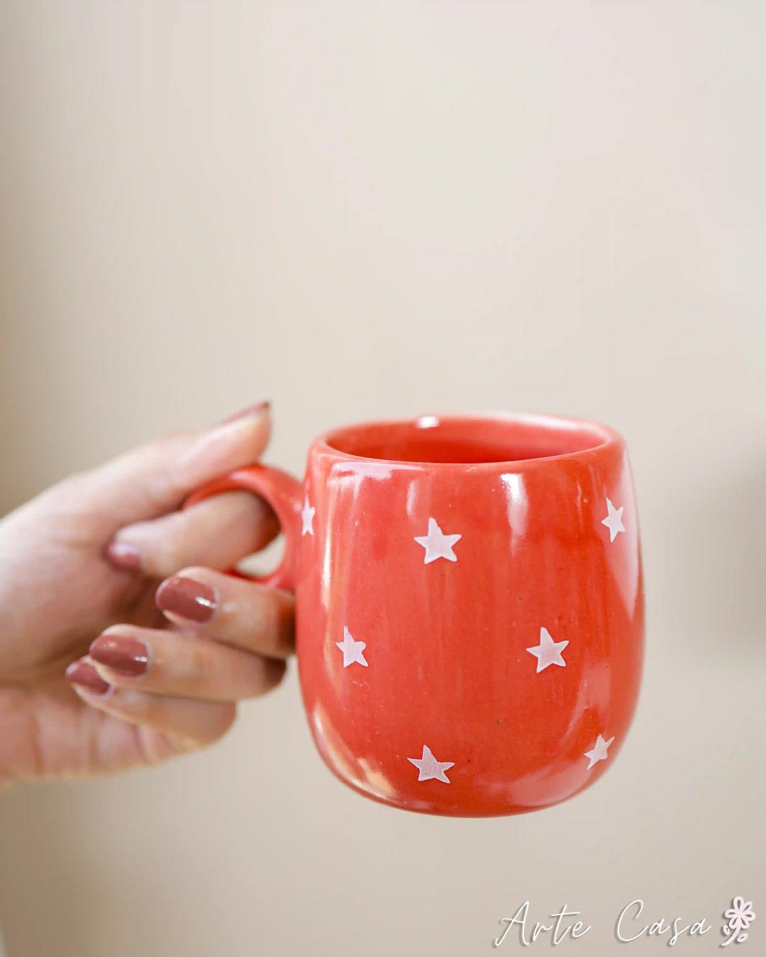 Twinkle Star Ceramic Coffee Mugs - Set of 2