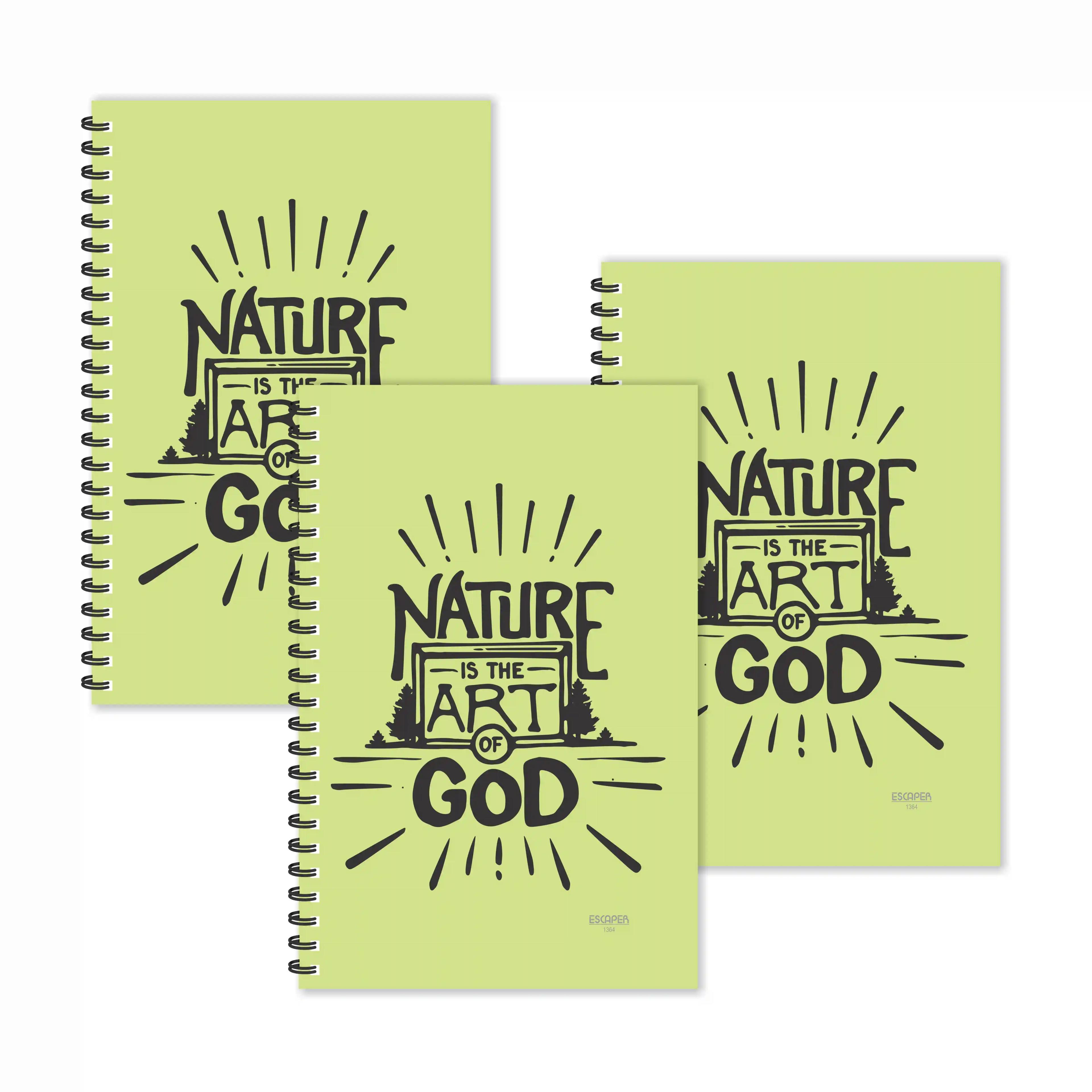 Nature Is Art Of God Ruled Diaries - Pack Of 3