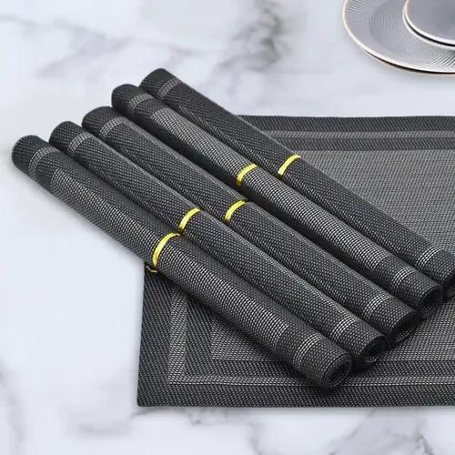 Kookee Dining Table Placemats Set of 6 for Home, Kitchen, Office, Hotels & Restaurants (Heat Resistant, Washable, Anti-skid PVC Table Mats)